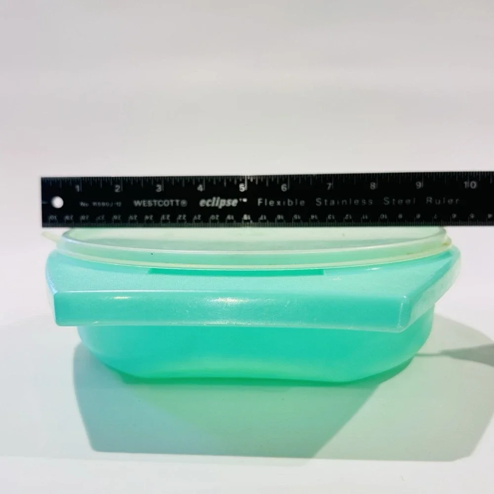 Vintage Tupperware Jadeite Storage Bowl w Lid‎ & Handles No. 786-2 No Grater